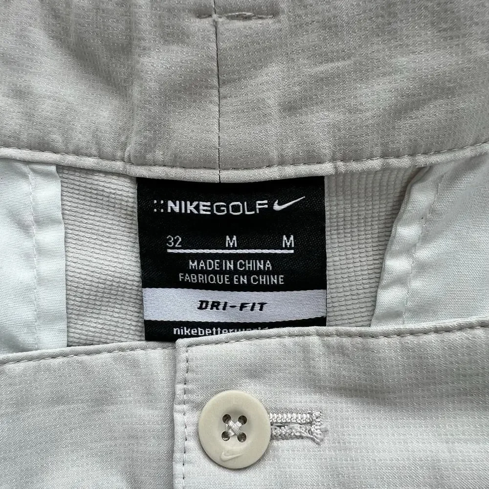 Nike Golf Dri-FIT Cargo Shorts Mens 32 Tan Beige Performance Flat Front Tech